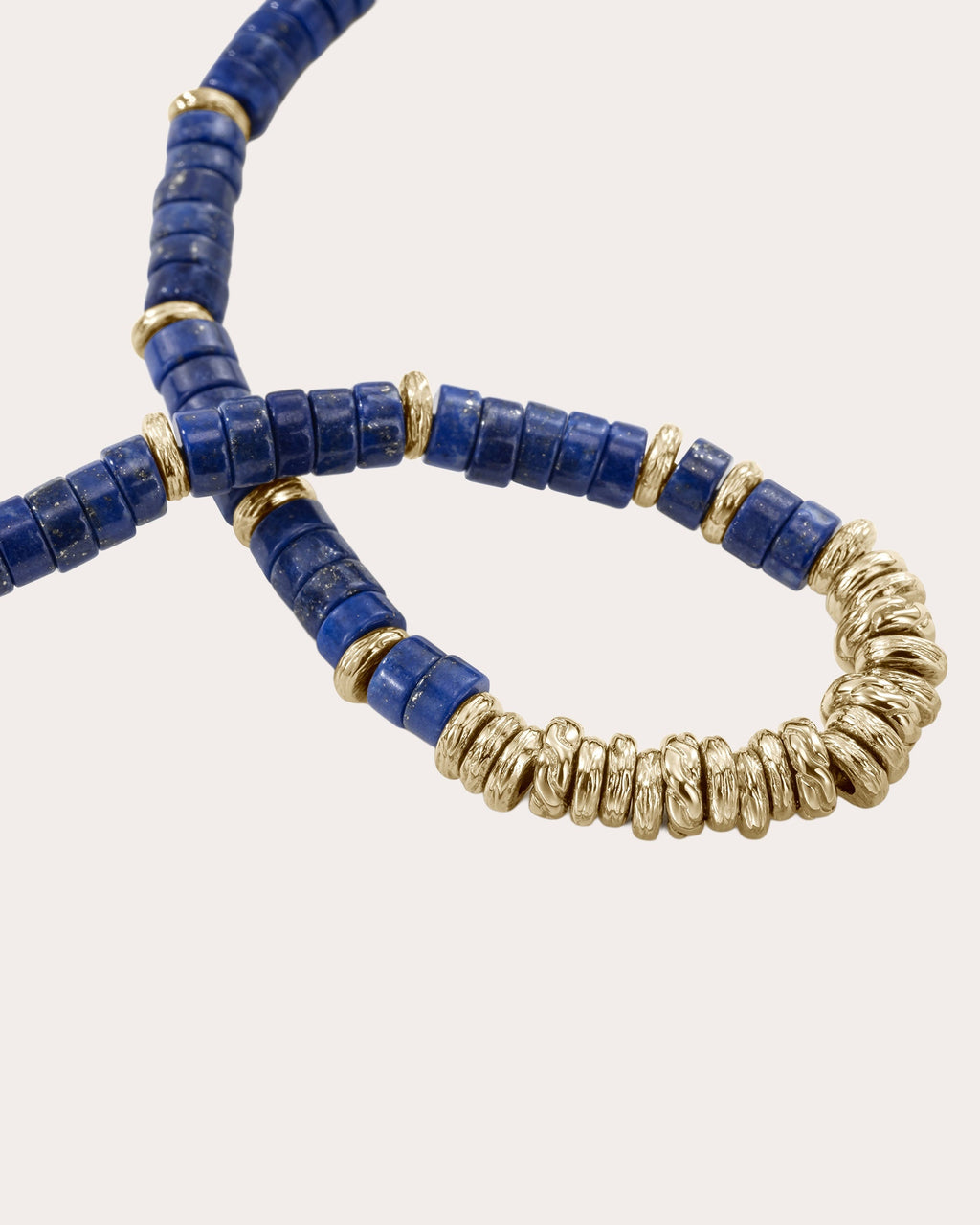 Lapis Lazuli & 14k Gold Heishi Bracelet