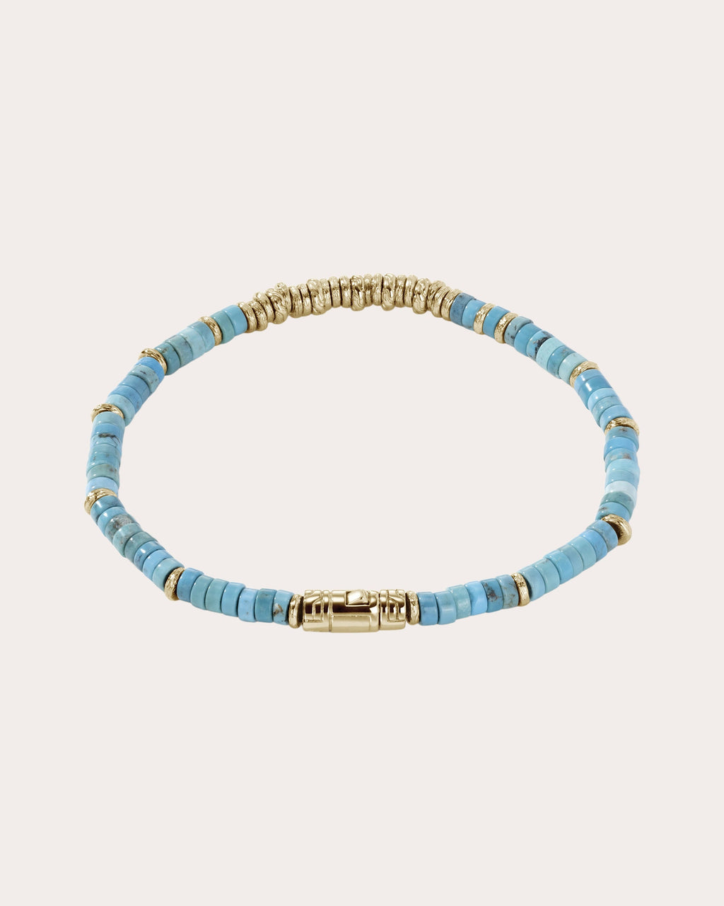 Turquoise & 14k Gold Heishi Bracelet