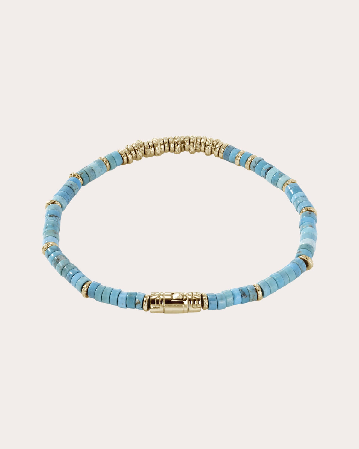 Turquoise & 14k Gold Heishi Bracelet