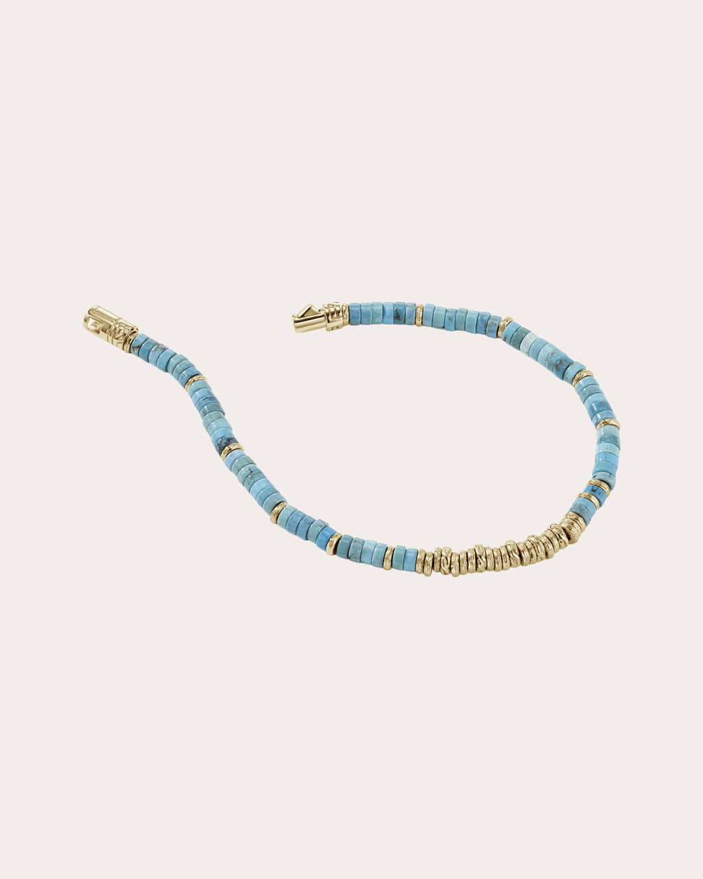 Turquoise & 14k Gold Heishi Bracelet