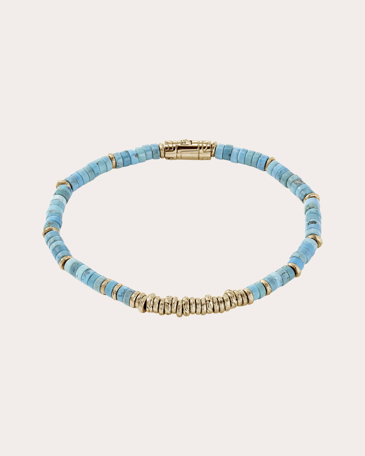 Turquoise & 14k Gold Heishi Bracelet