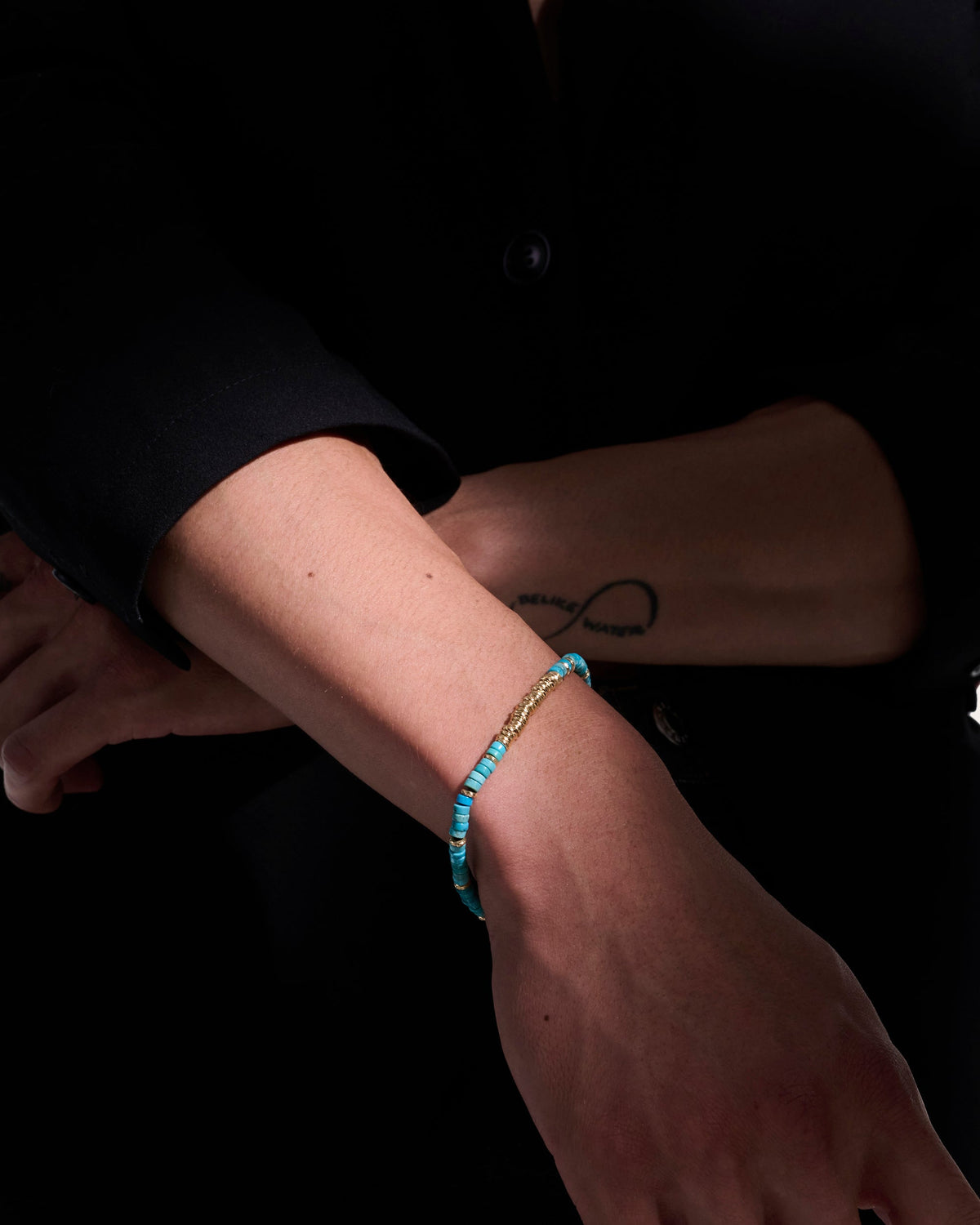 Turquoise & 14k Gold Heishi Bracelet