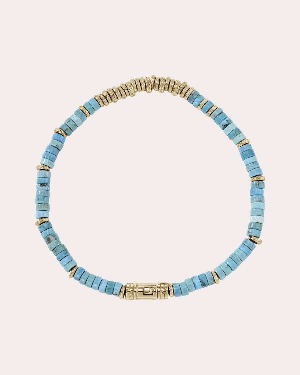 Turquoise & 14k Gold Heishi Bracelet