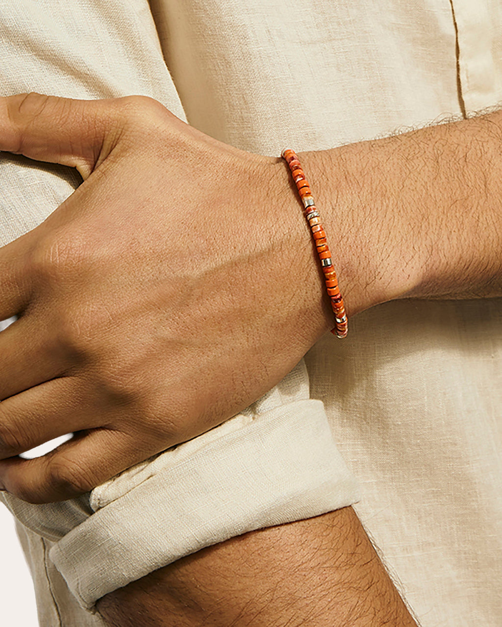 Spiny Oyster Heishi Bracelet