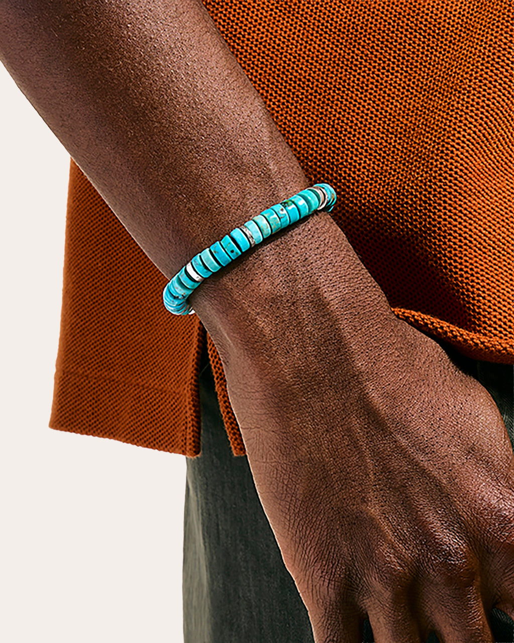 8mm Turquoise Heishi Bracelet