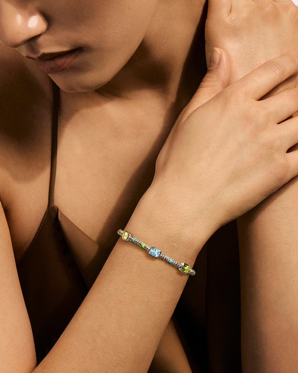 Peridot & Lemon Quartz Heishi Gem Bracelet