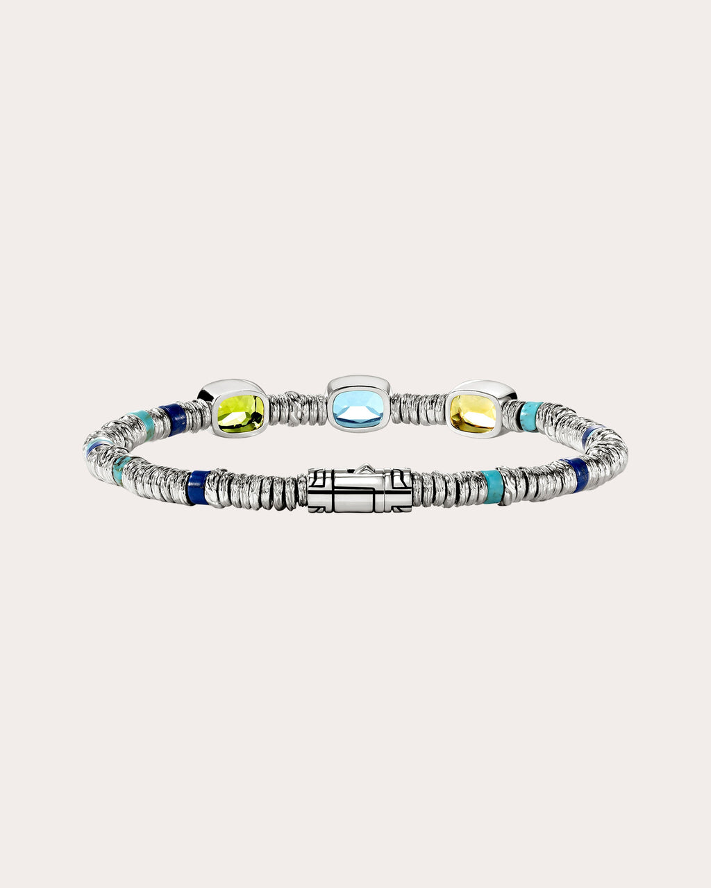 Peridot & Blue Topaz Heishi Gem Bracelet
