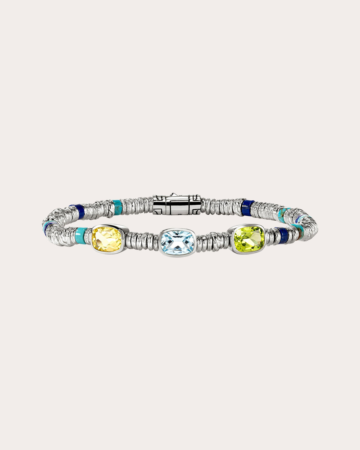 Peridot & Blue Topaz Heishi Gem Bracelet