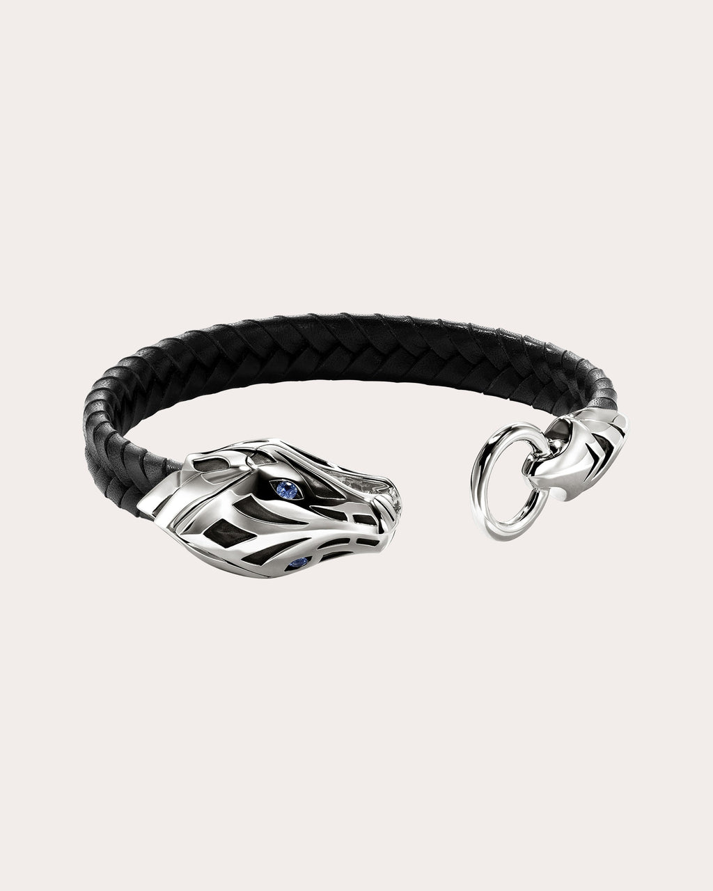 Blue Sapphire Naga Leather Bracelet