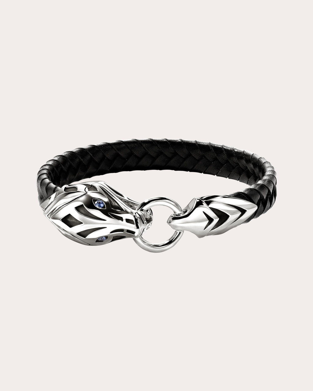 Blue Sapphire Naga Leather Bracelet