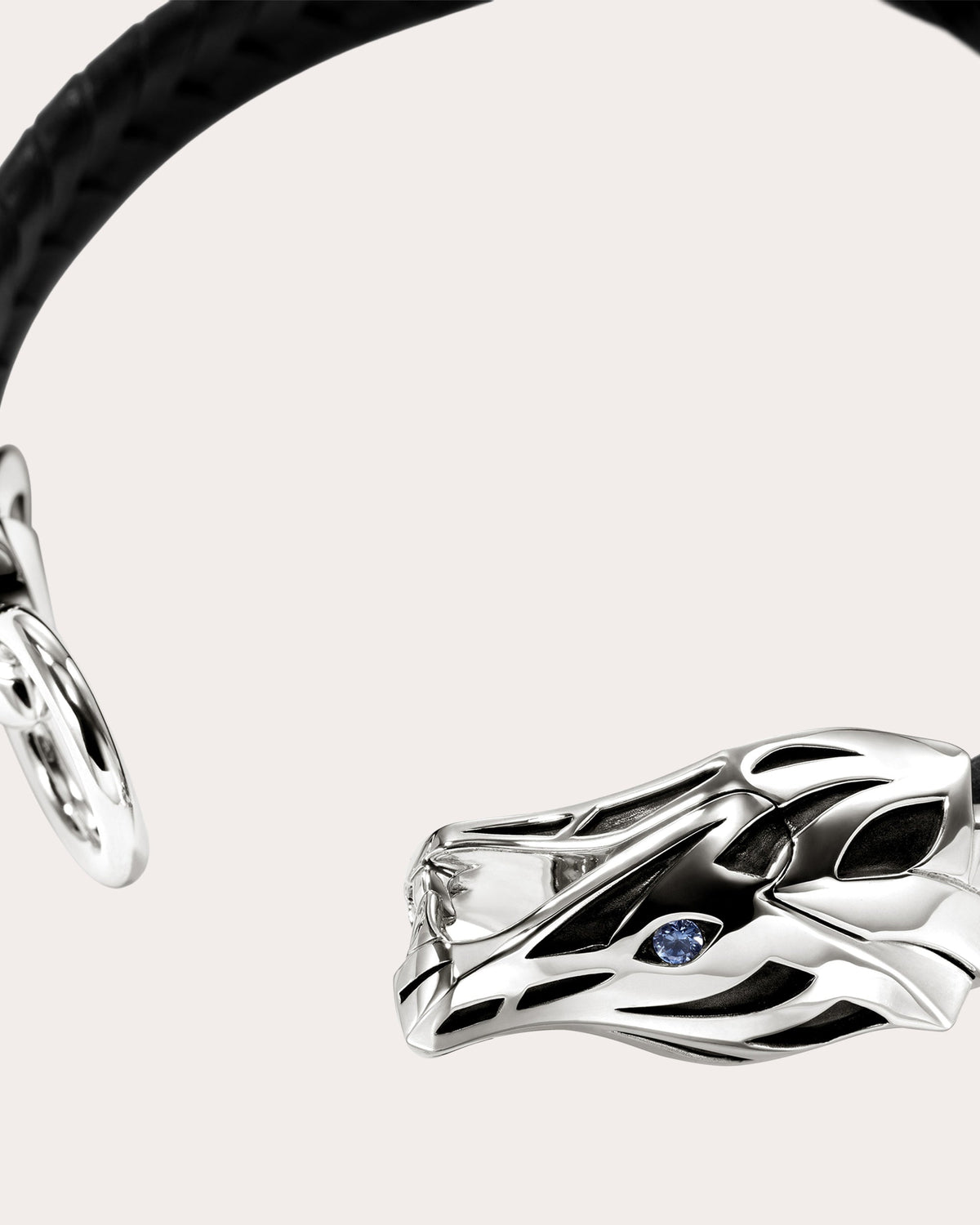 Blue Sapphire Naga Leather Bracelet