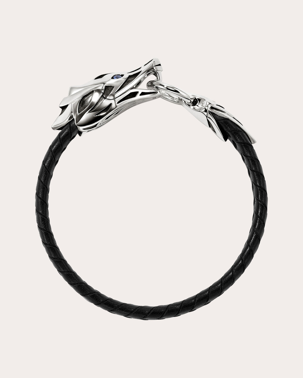 Blue Sapphire Naga Leather Bracelet