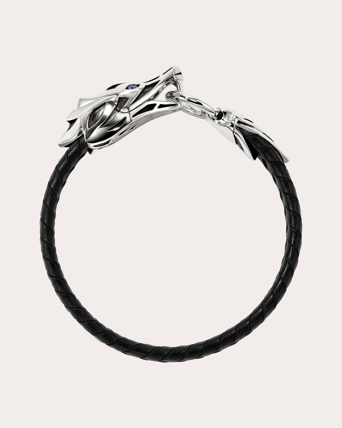 Blue Sapphire Naga Leather Bracelet