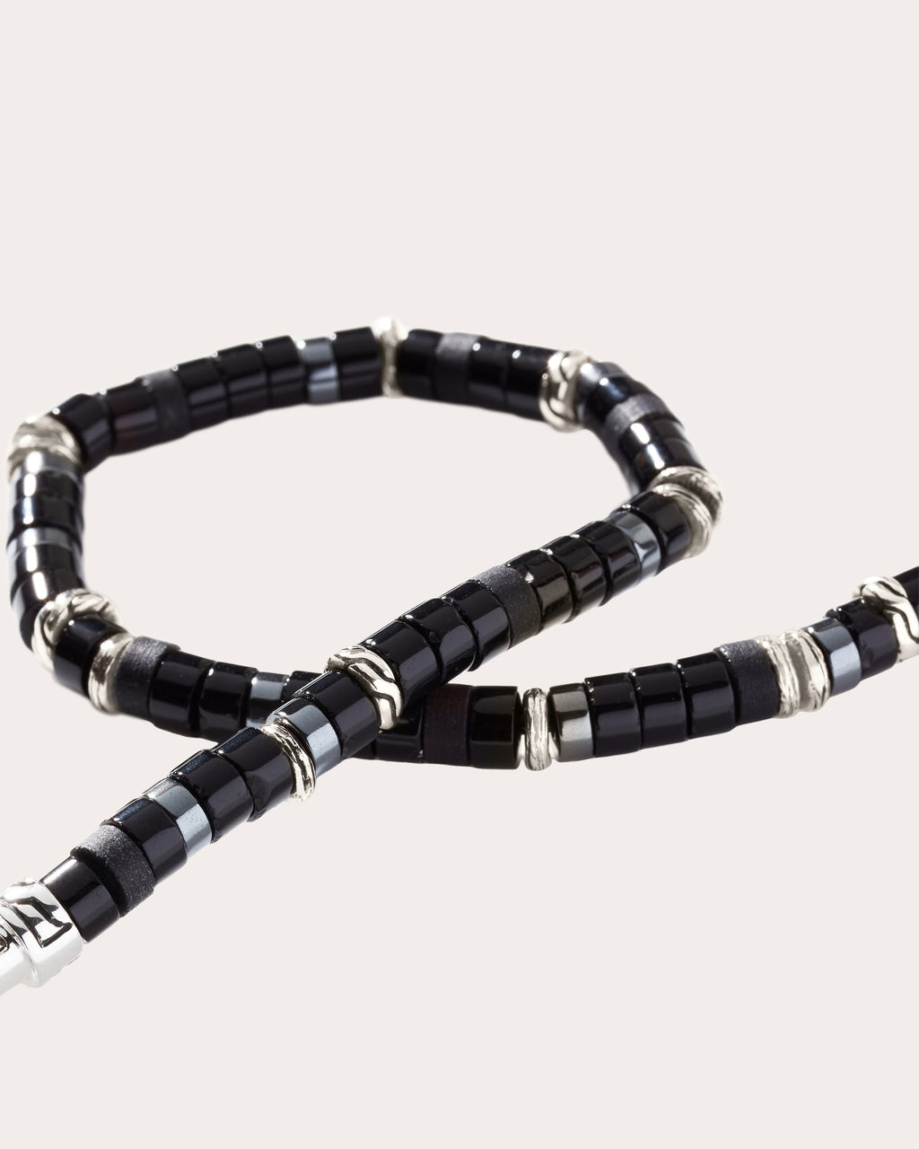 Black Onyx & Hematite Heishi Bracelet