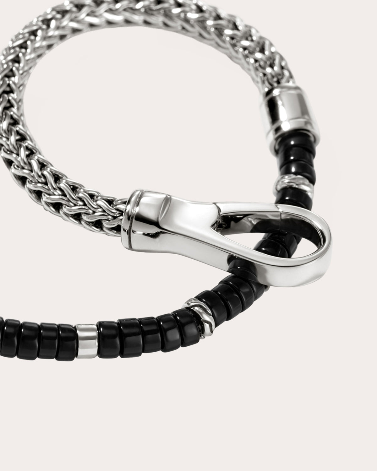 Black Onyx Heishi Chain Bracelet