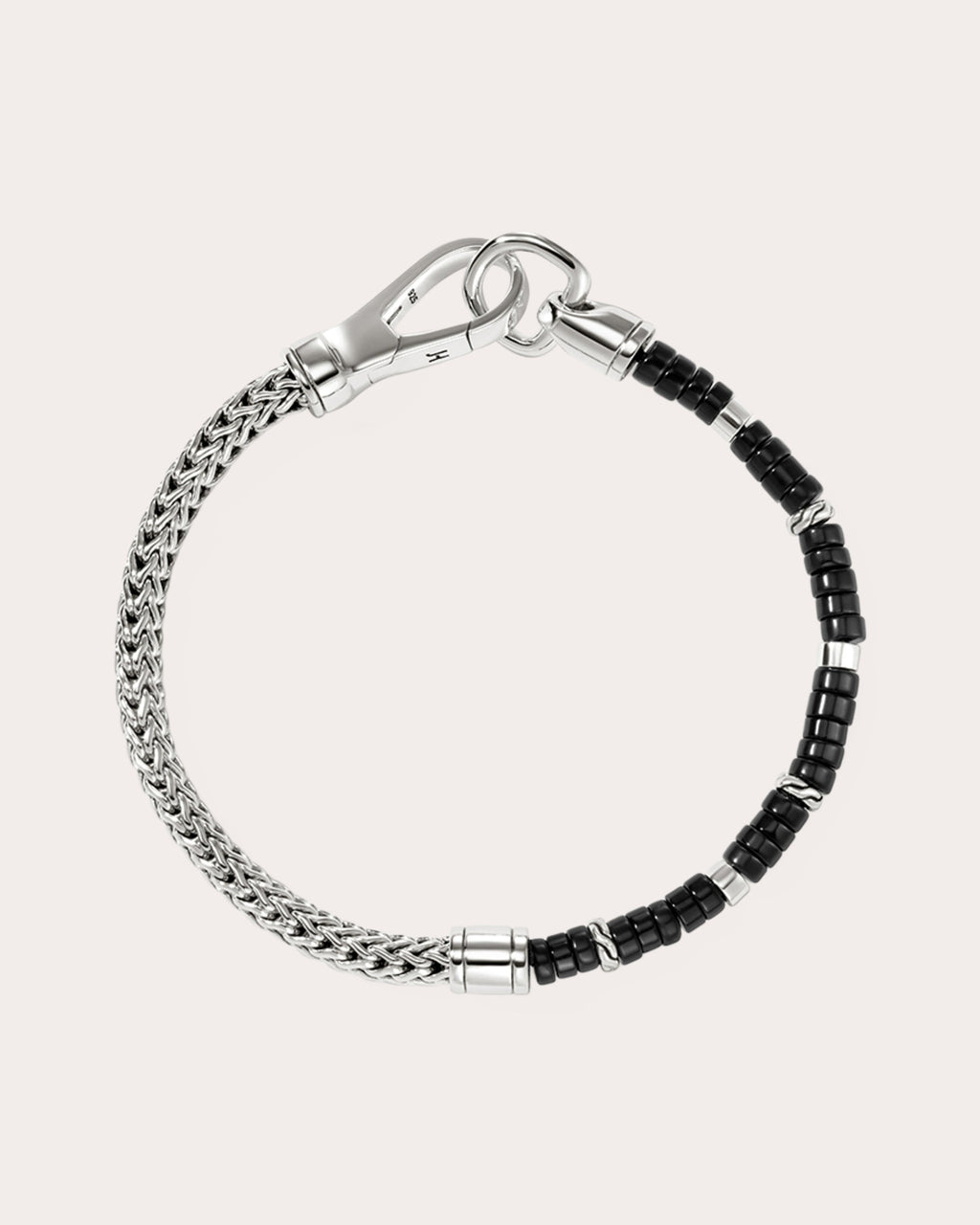 Black Onyx Heishi Chain Bracelet
