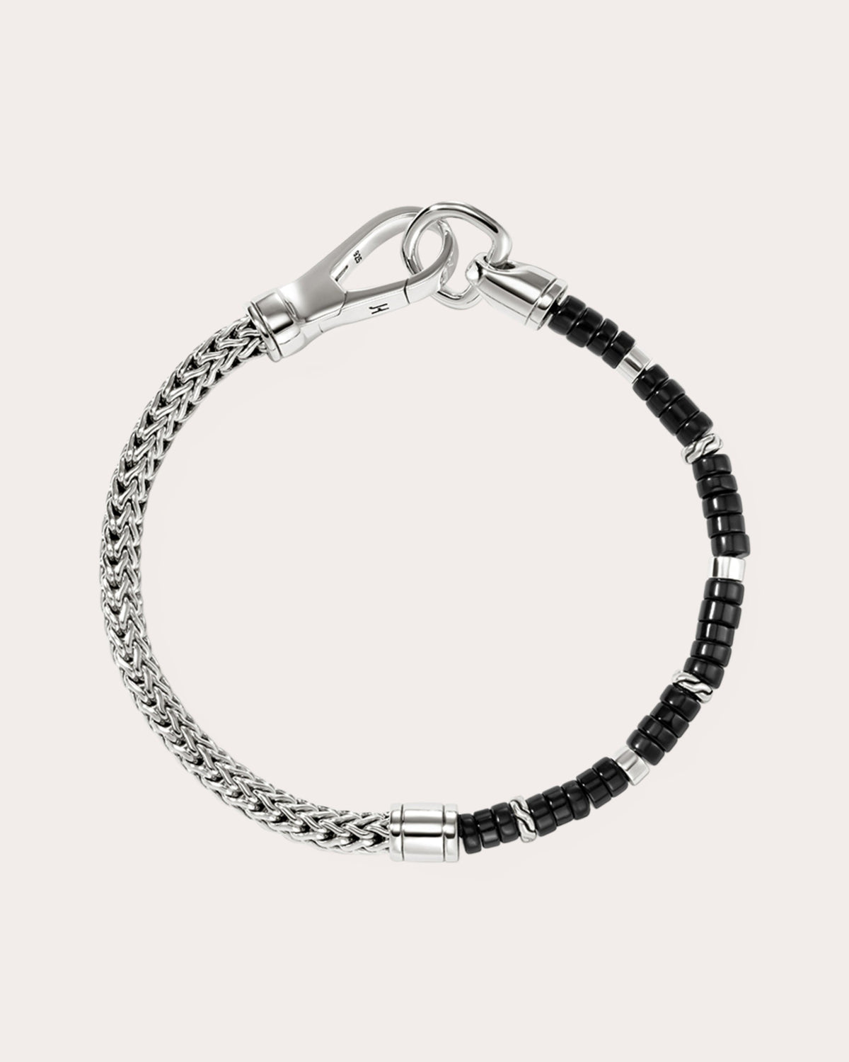 Black Onyx Heishi Chain Bracelet