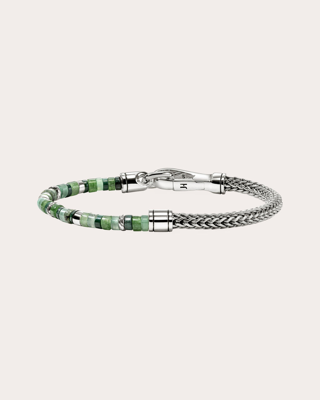 Emerald & Malachite Heishi Chain Bracelet
