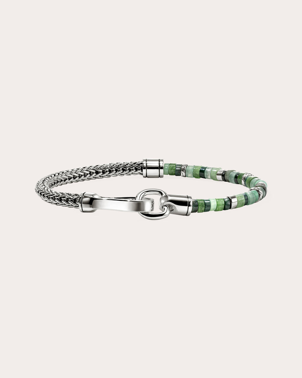 Emerald & Malachite Heishi Chain Bracelet