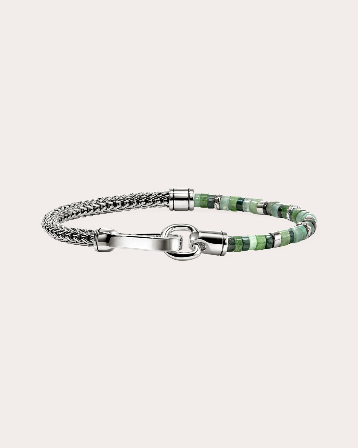 Emerald & Malachite Heishi Chain Bracelet