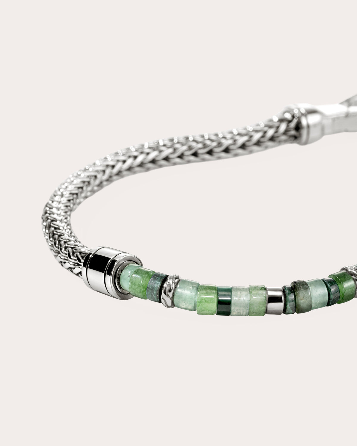 Emerald & Malachite Heishi Chain Bracelet