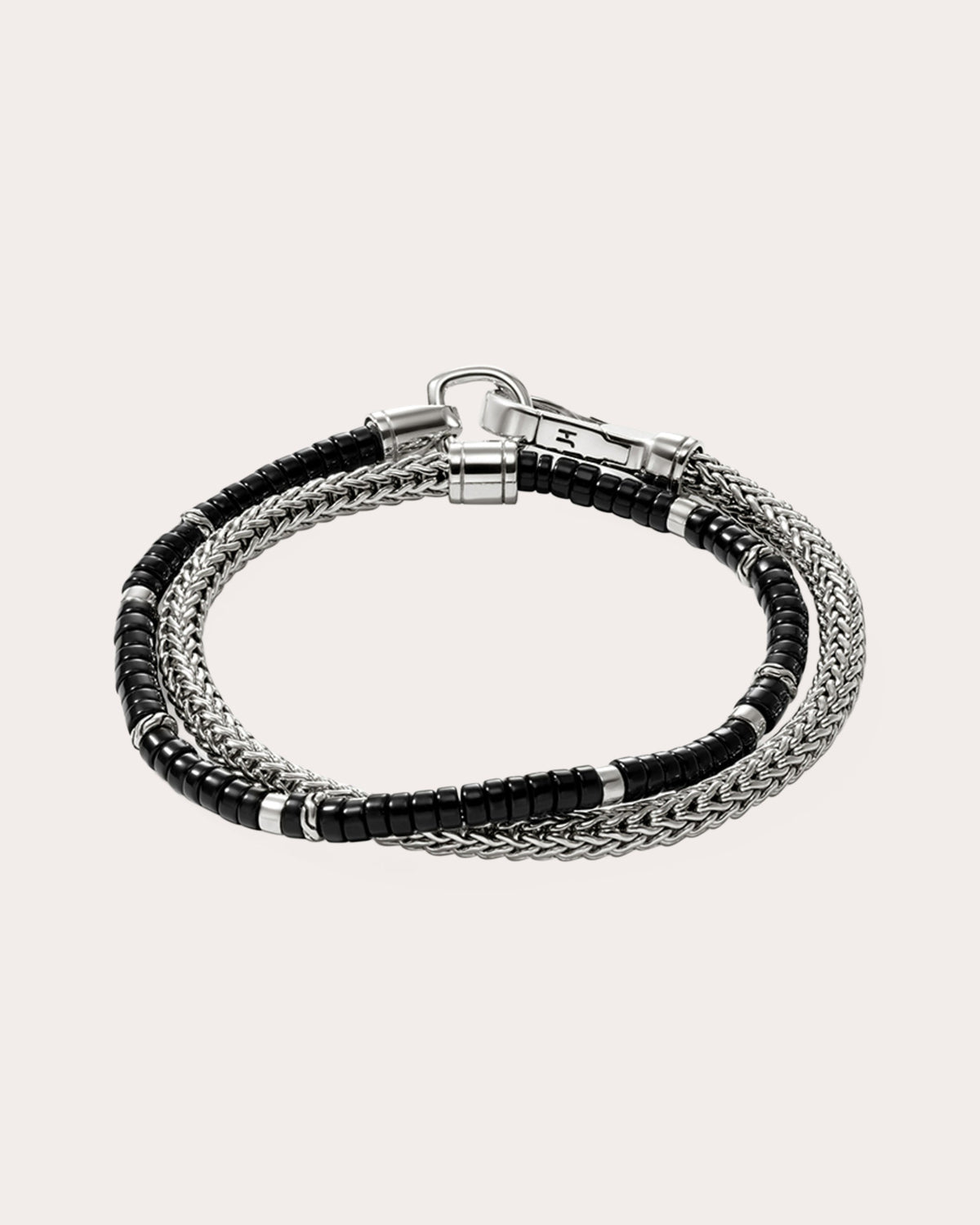 Black Onyx Heishi Chain Wrap Bracelet