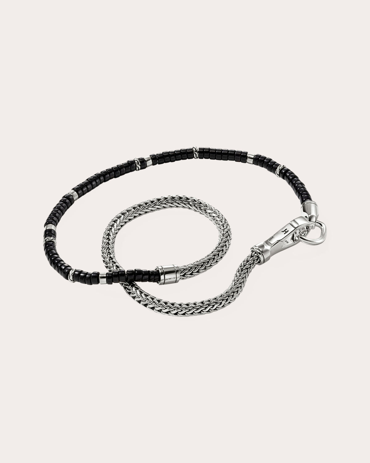 Black Onyx Heishi Chain Wrap Bracelet