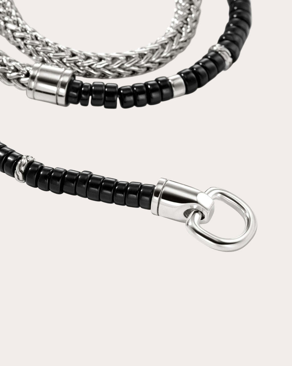 Black Onyx Heishi Chain Wrap Bracelet