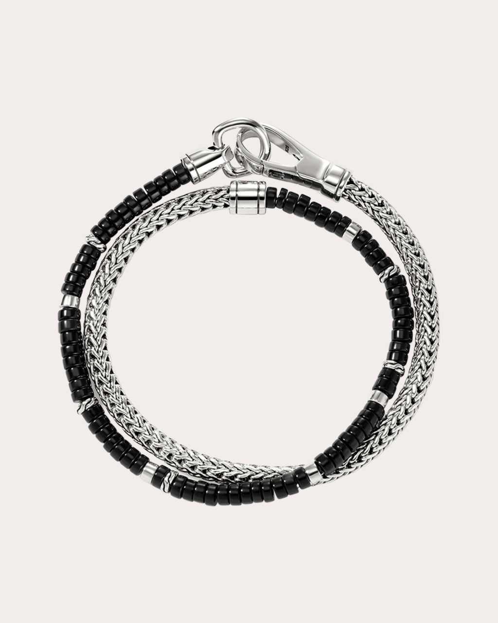 Black Onyx Heishi Chain Wrap Bracelet