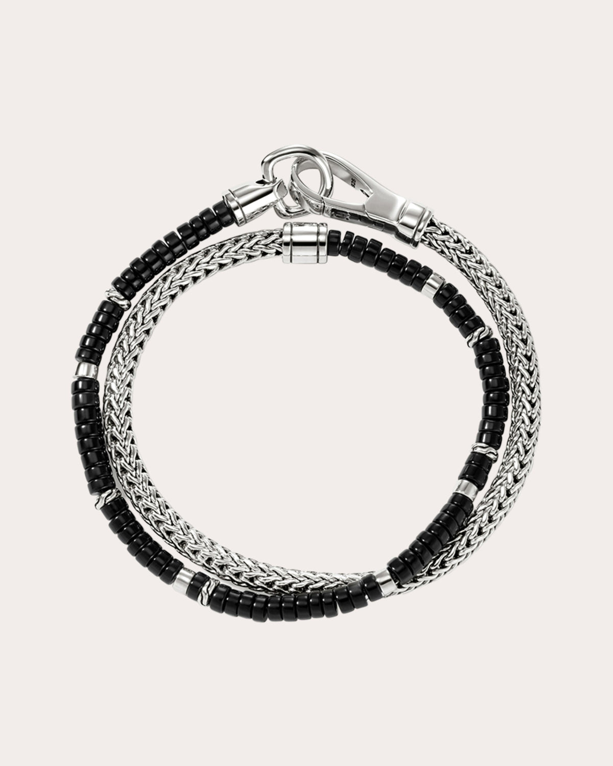 Black Onyx Heishi Chain Wrap Bracelet