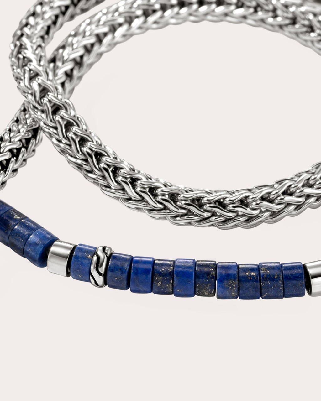 Lapis Lazuli Heishi Chain Wrap Bracelet