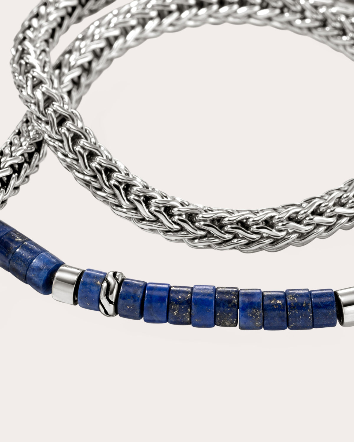 Lapis Lazuli Heishi Chain Wrap Bracelet