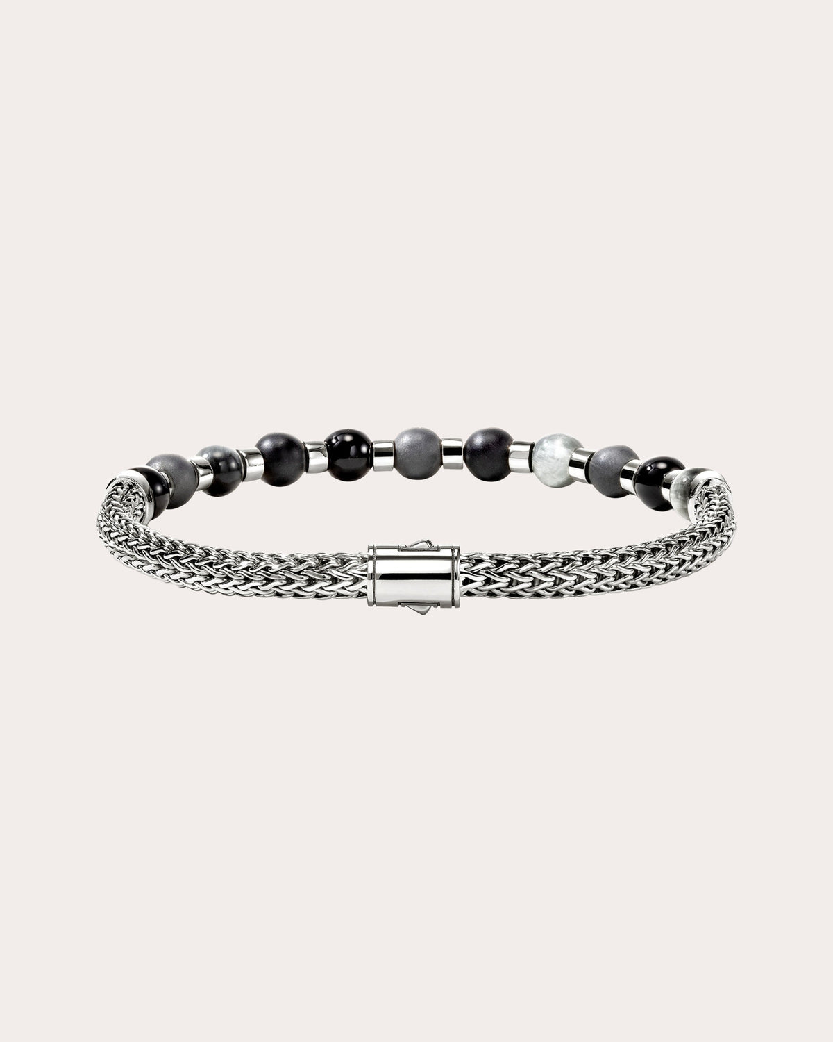 Black Onyx & Hematite Beaded Bracelet