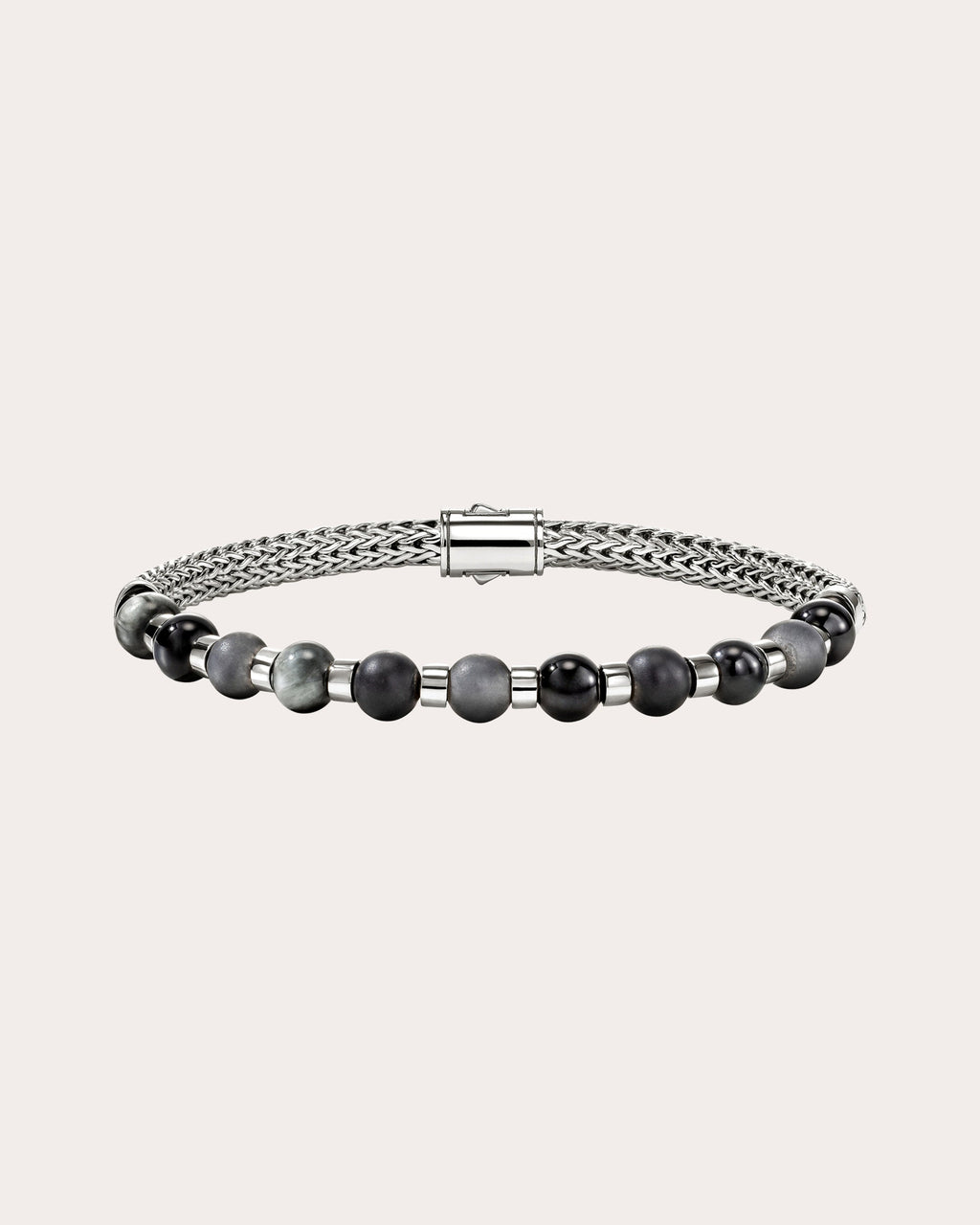 Black Onyx & Hematite Beaded Bracelet