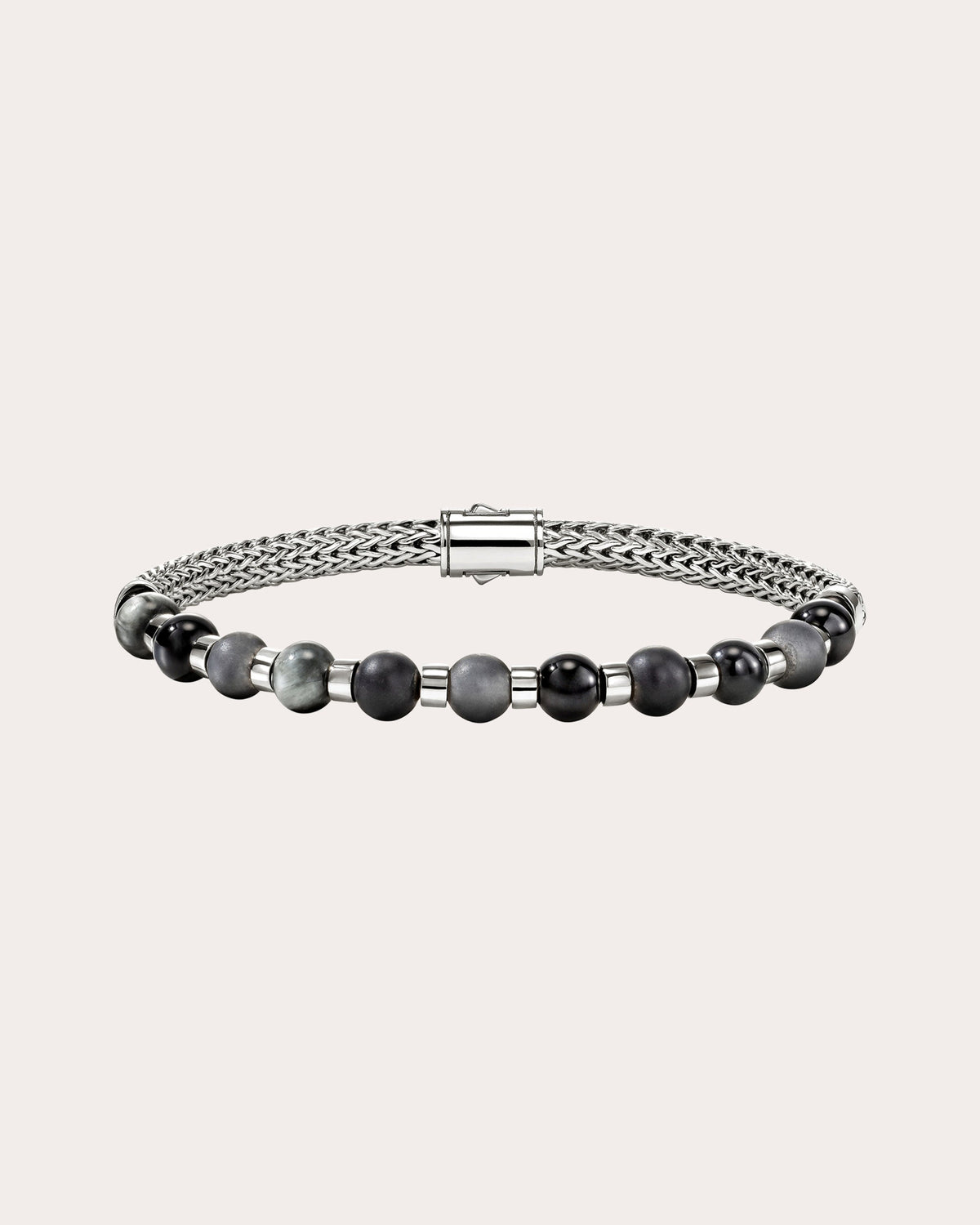 Black Onyx & Hematite Beaded Bracelet