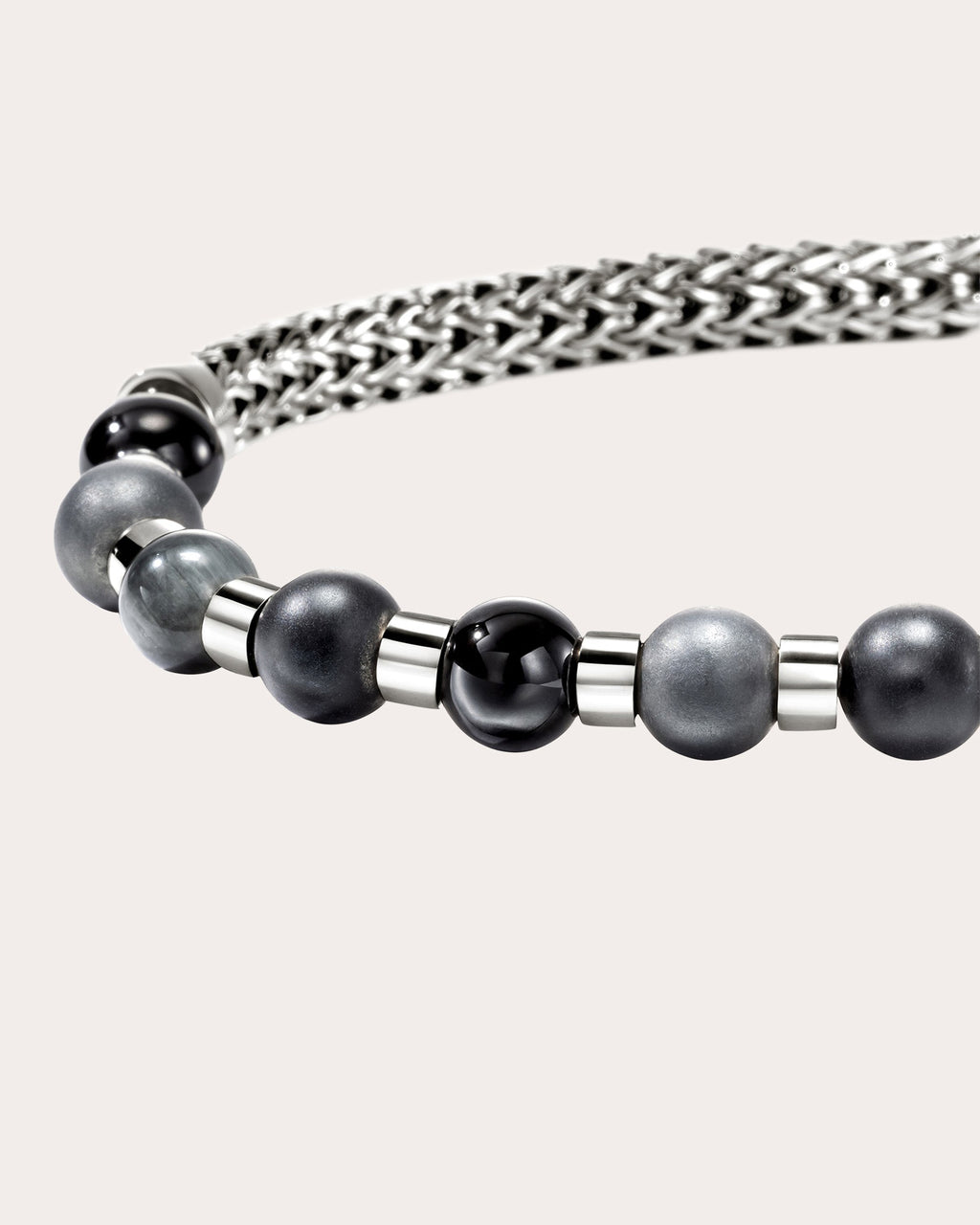 Black Onyx & Hematite Beaded Bracelet