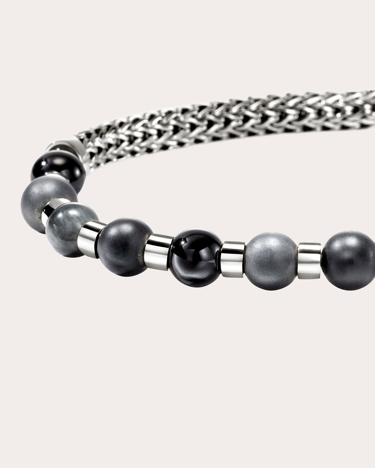 Black Onyx & Hematite Beaded Bracelet