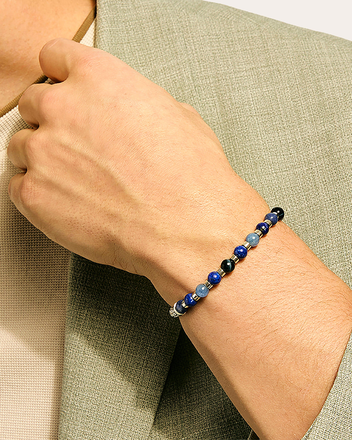 Lapis Lazuli & Sodalite Beaded Bracelet