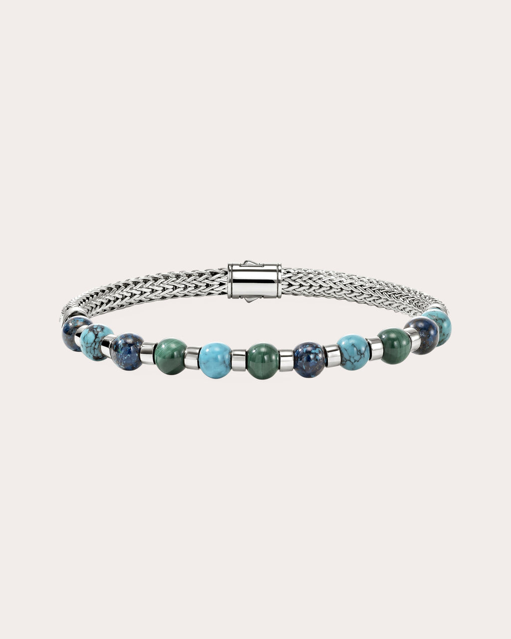 Turquoise & Malachite Beaded Bracelet