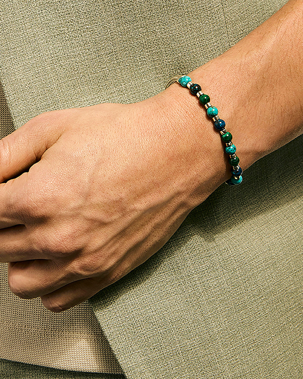 Turquoise & Malachite Beaded Bracelet