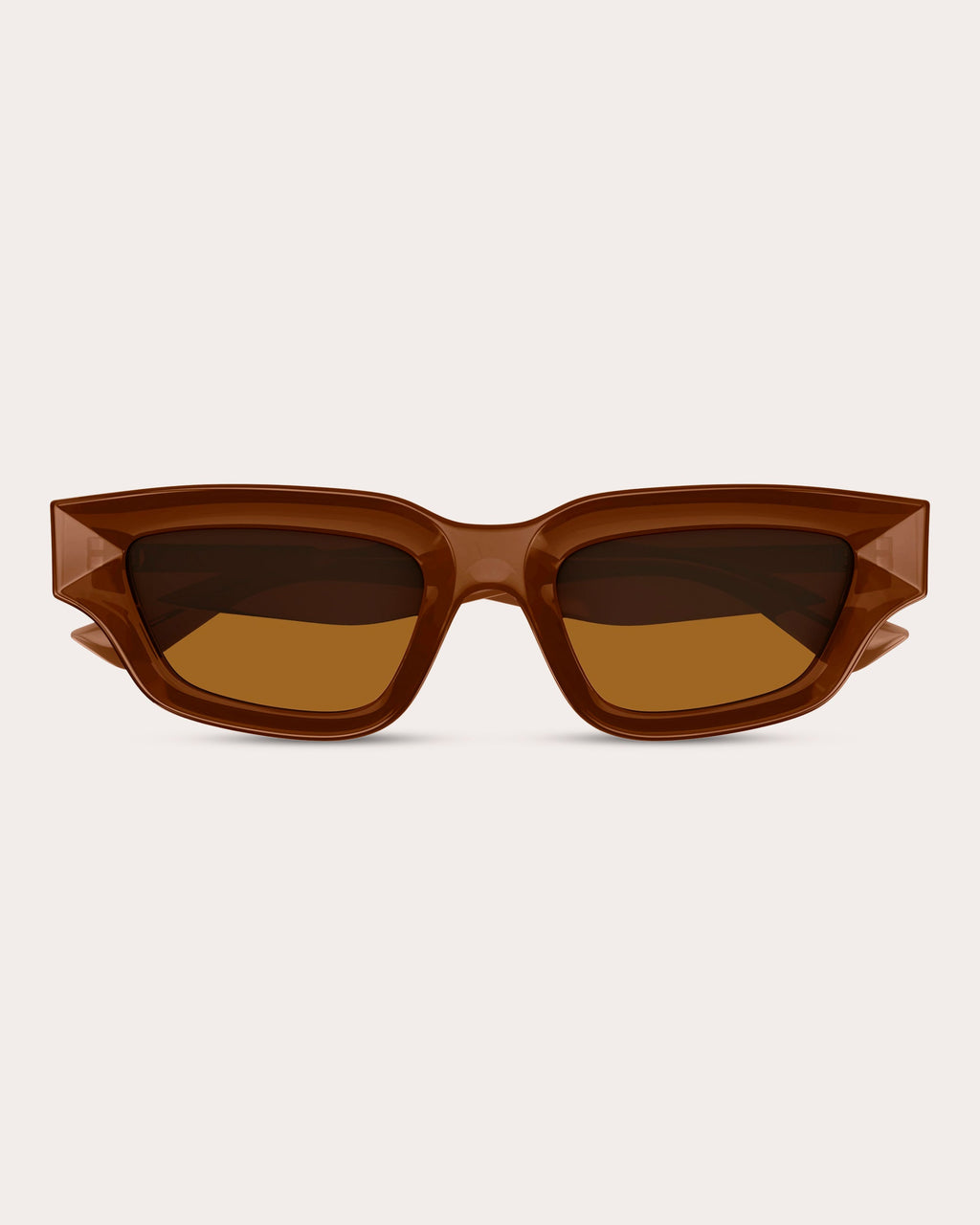 Transparent Brown Edgy Cat-Eye Sunglasses