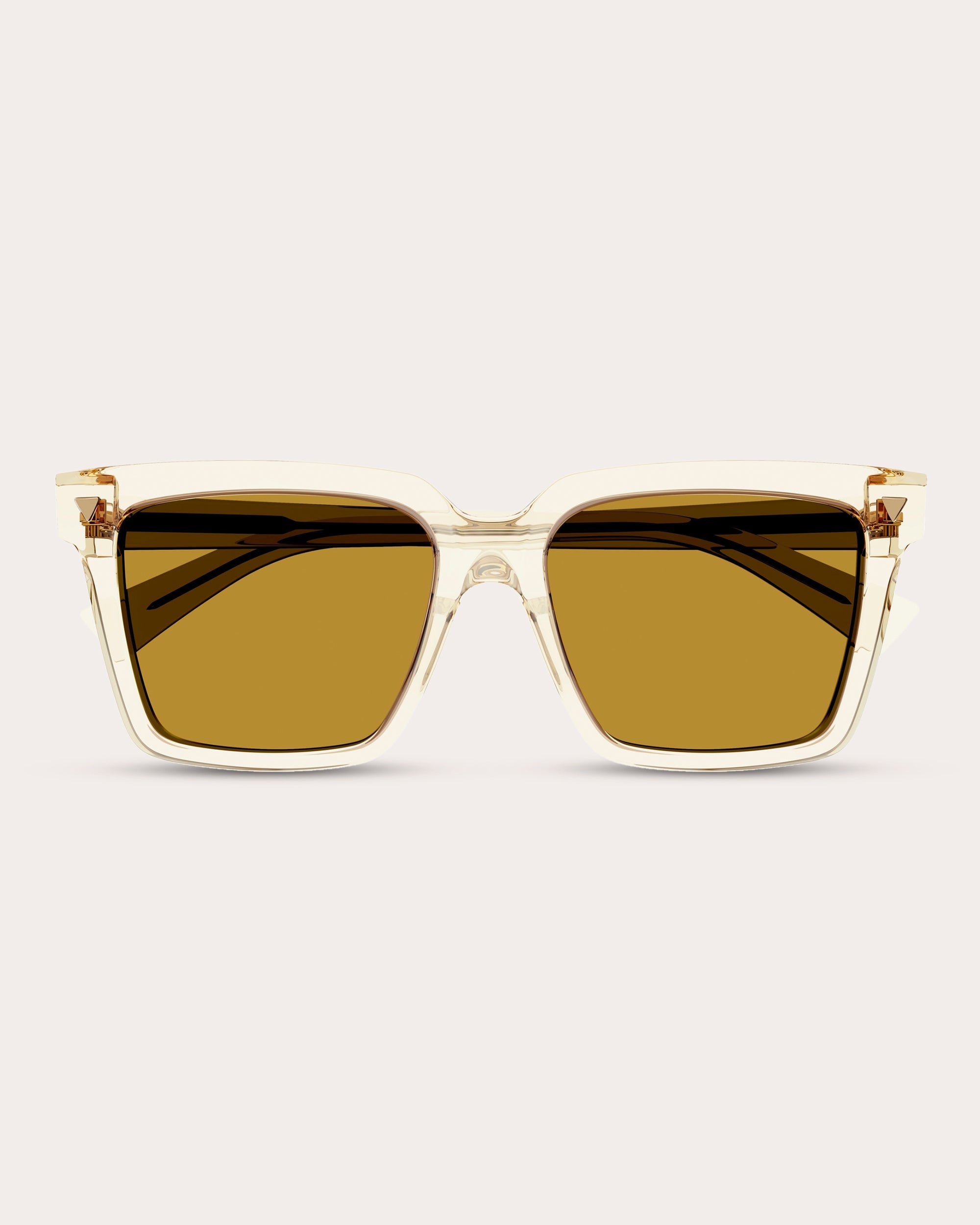 Triangle Stud Transparent Square Sunglasses