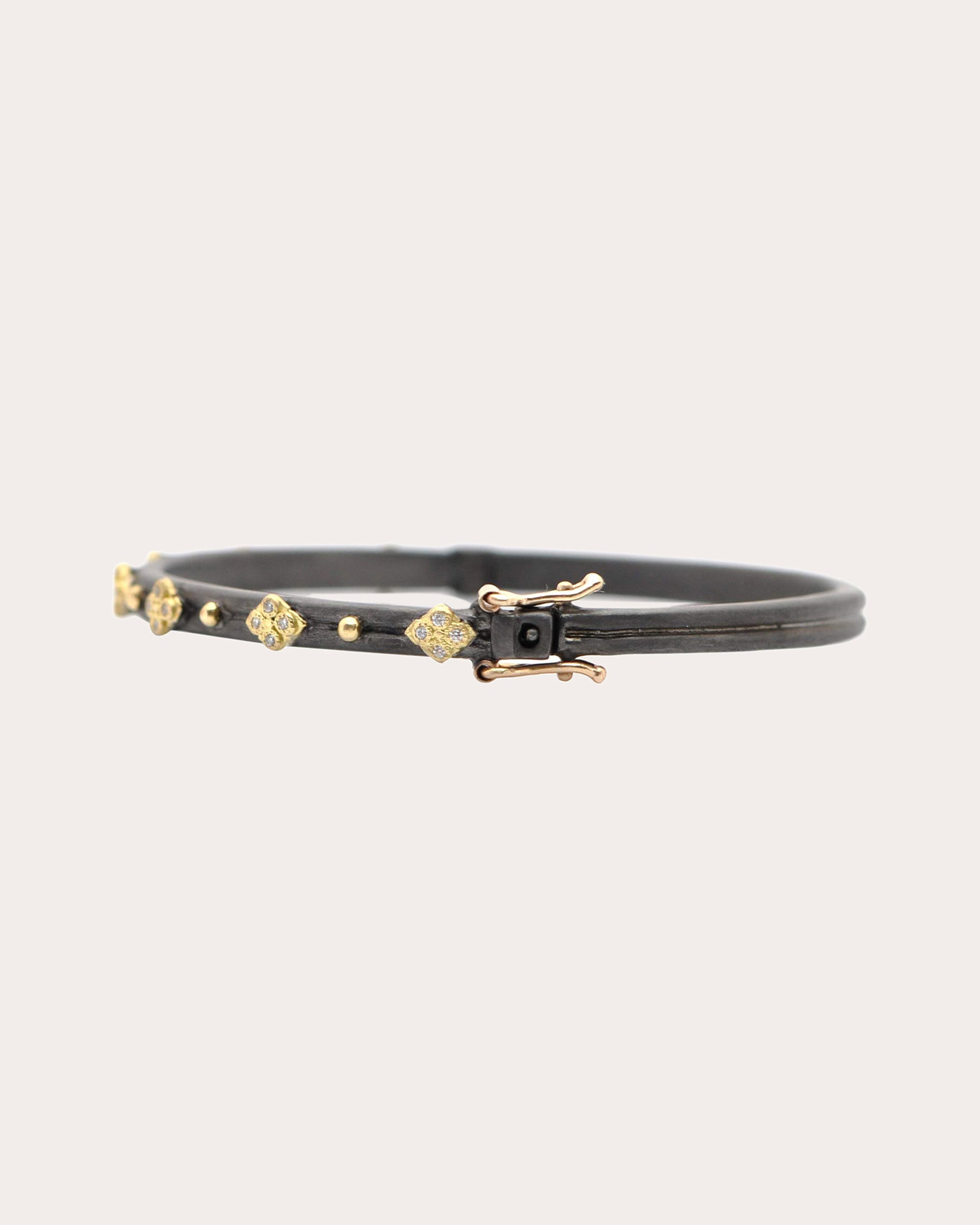 Diamond & Two Tone Blackened Old World Bracelet