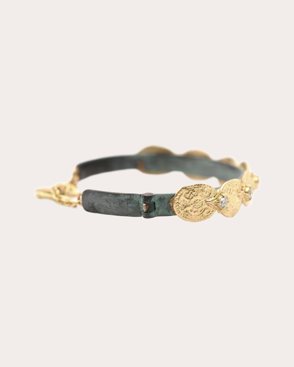 Diamond & 18k Gold Two-Tone Artifact Coin Cuff