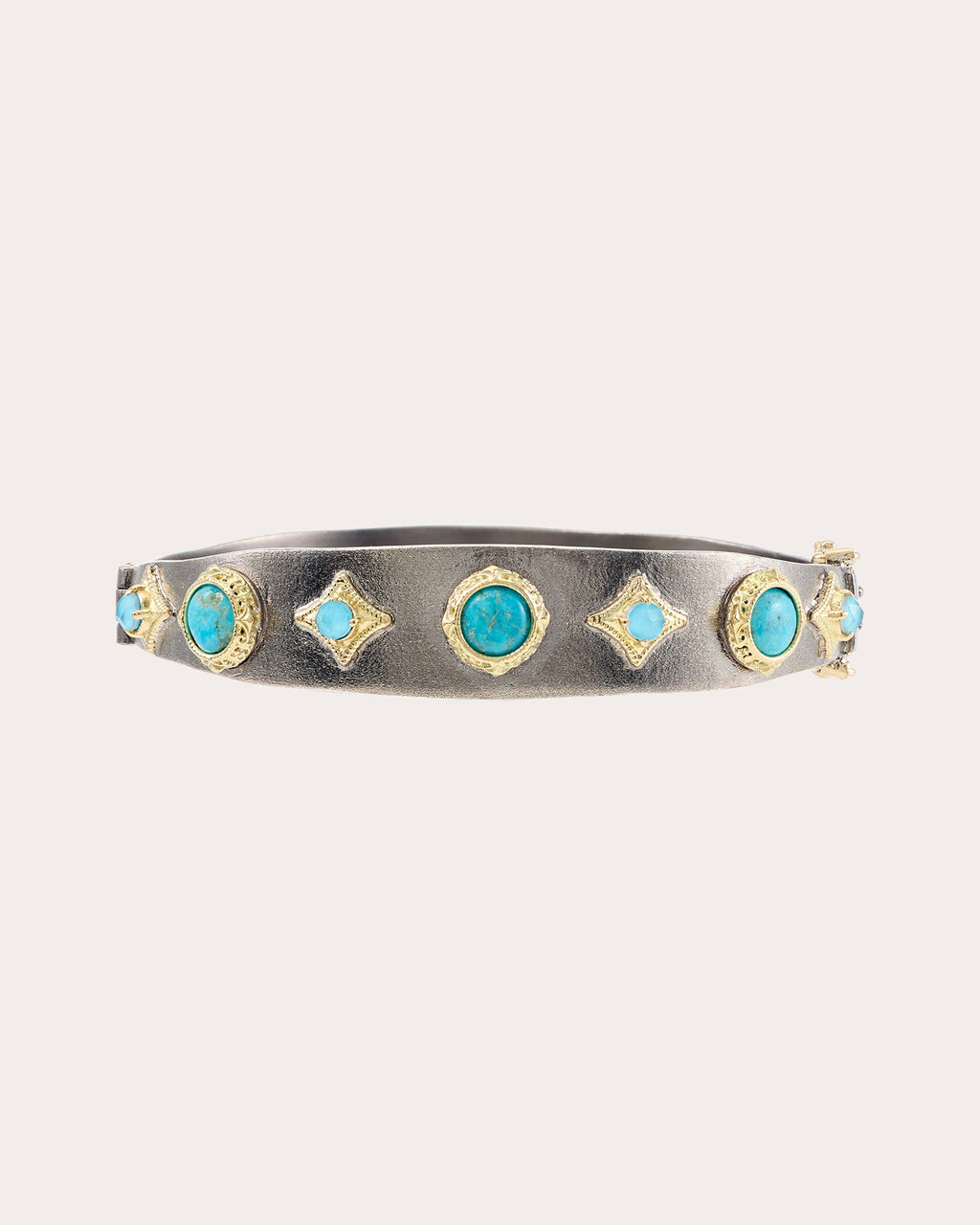 Turquoise Two-Tone Blackened Old World Bracelet
