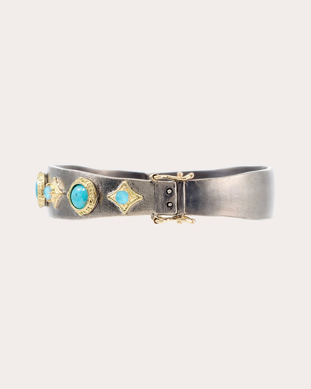 Turquoise Two-Tone Blackened Old World Bracelet