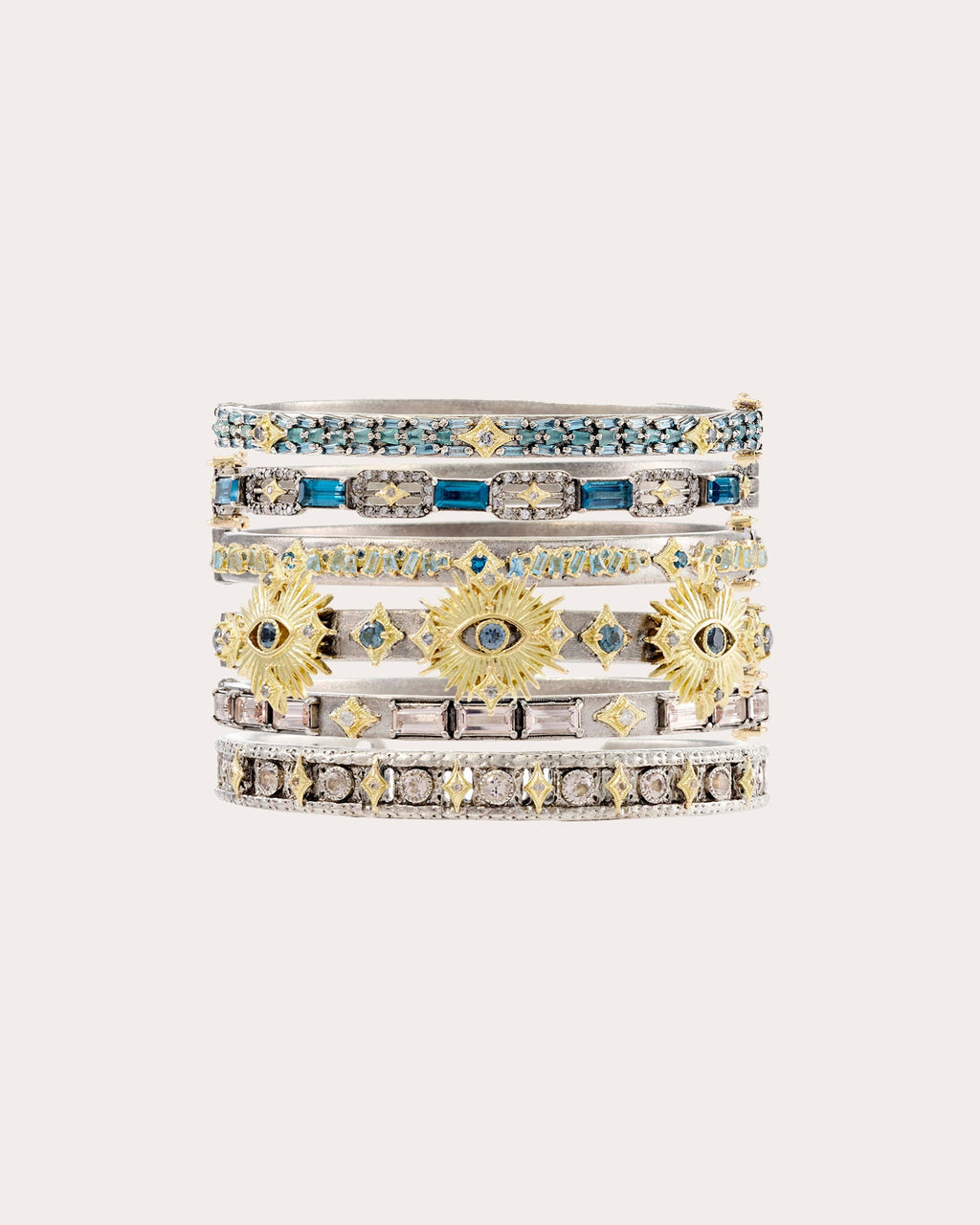 Aquamarine & Topaz Two-Tone Crivelli Bracelet