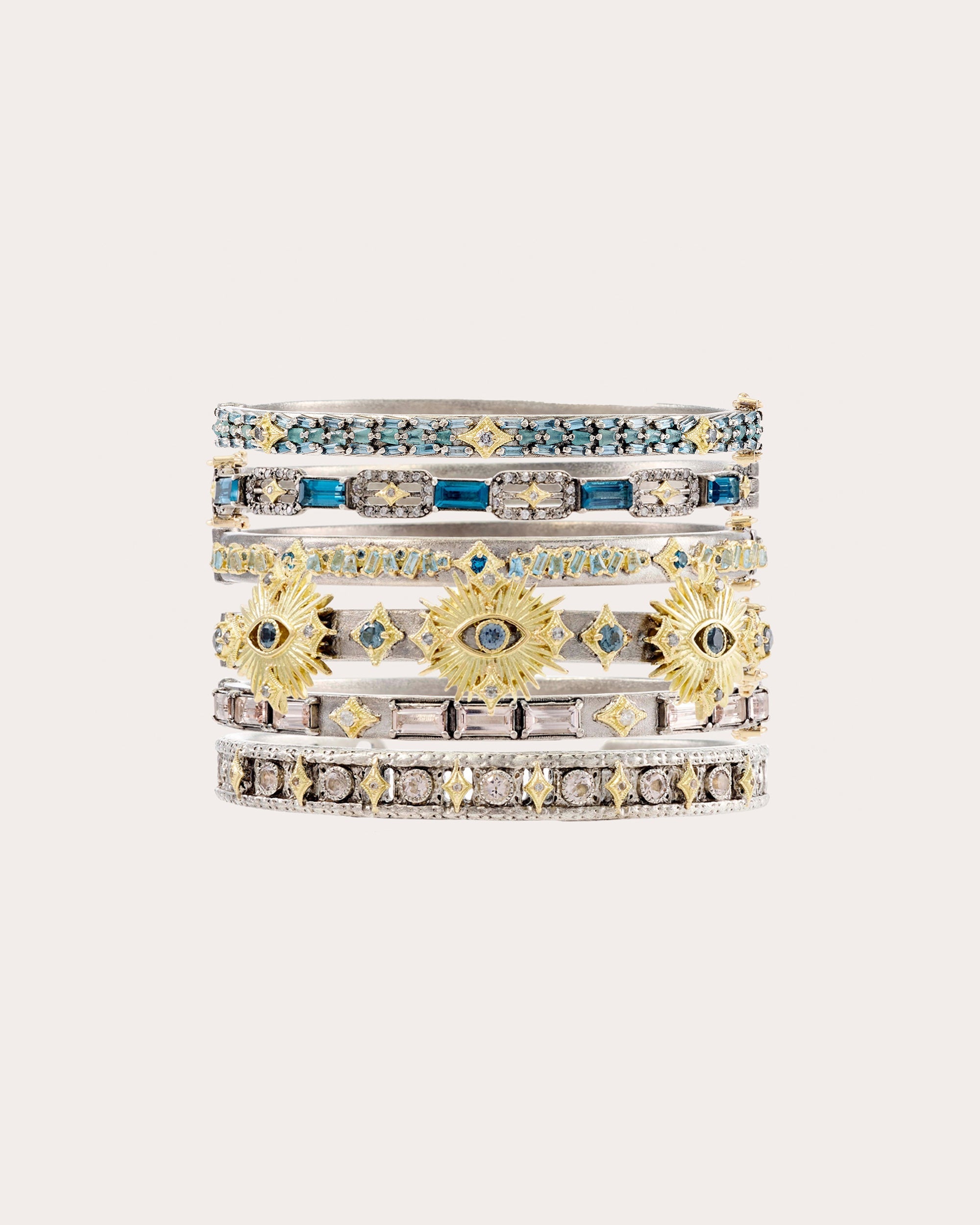 Aquamarine & Topaz Two-Tone Crivelli Bracelet