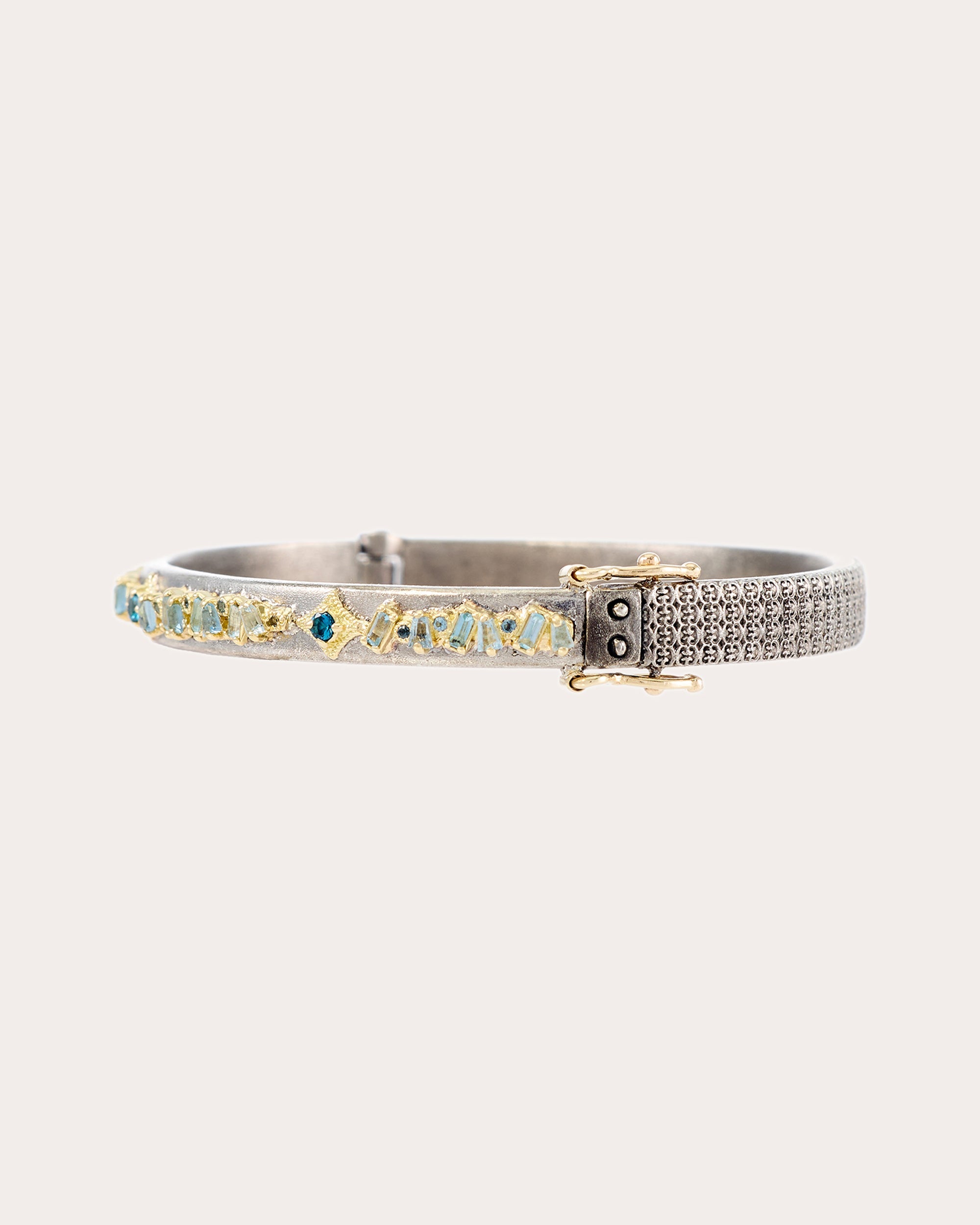 Aquamarine & Topaz Two-Tone Crivelli Bracelet