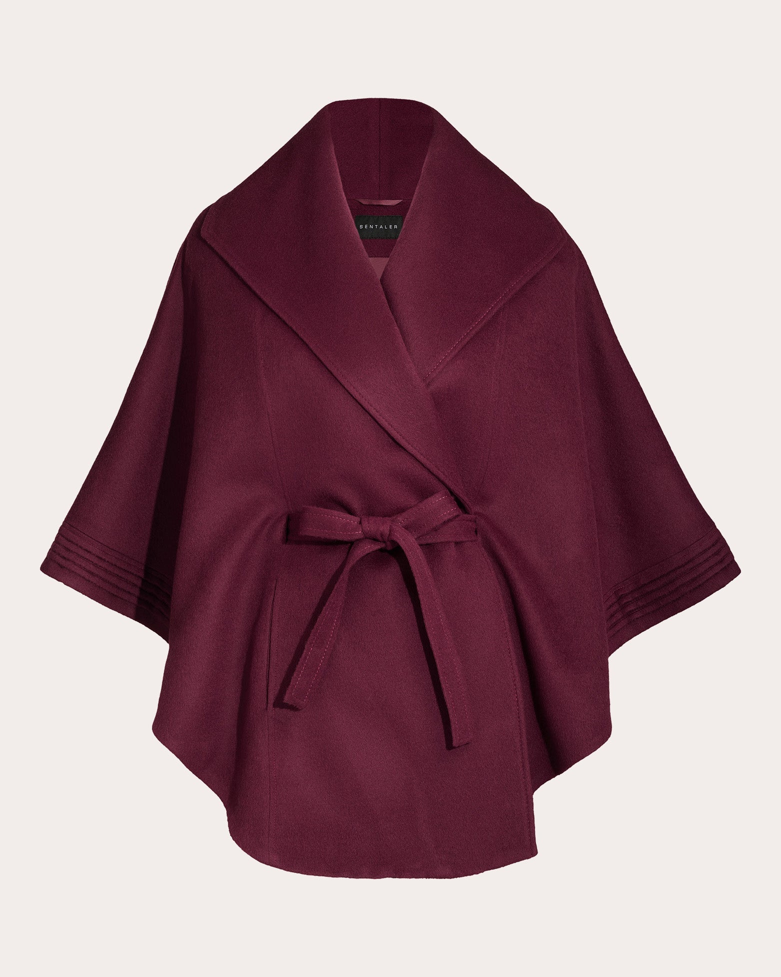 Baby Alpaca Belted Shawl Collar Cape